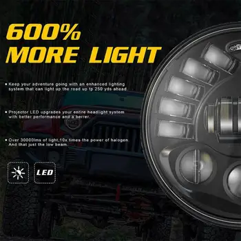 Motociklu Spuldzes, Apgaismojums 500W 7 Collas Black LED Lukturu Augsta Zema Motociklu Projekcijas Lukturu Motociklu Detaļas