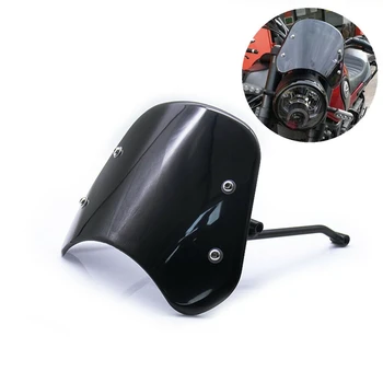 Motociklu Vējstikli Vējstikla Ekrānu Lukturu Aptecētājs par Benelli Leoncino 500(Black)