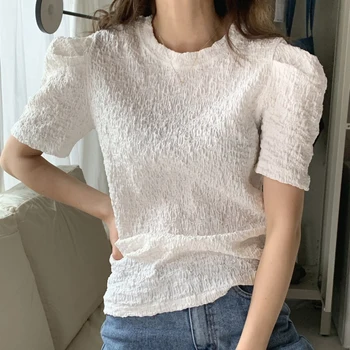 Mozuleva ir 2021. Jaunā Baltā Melnā Krāsā ar Īsām Piedurknēm korejiešu Stilā, Moderns Apaļā Apkakle Vienkāršu T-krekls