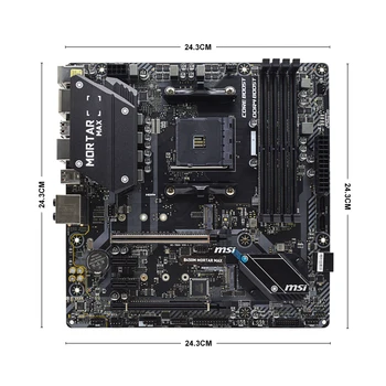 MSI B450M JAVAS MAX Pamatplates Ligzdai AM4 AMD B450 DDR4 64GB AM4 PCI-E 3.0 Sākotnējā Darbvirsmas MSI B450 Mainboard AM4 B450