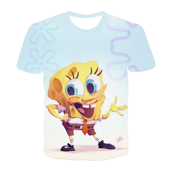 Multfilmu Sponge 3d T-krekls Bob Toddler Zēni Meitenes Modi, Bērnu Apģērbus Elpojošs 2021. Gadam Jauniem, Radošiem, Apaļu Kakla Top Tees