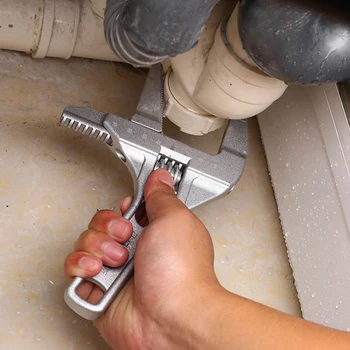 Multi-function Īso Rokturi Universal Regulējamu Uzgriežņu atslēgu Lielu Atverot Vannas istabas Cauruļu Uzgriežņu atslēgas Regulējams Alumīnija Sakausējuma Labošanas Rīks