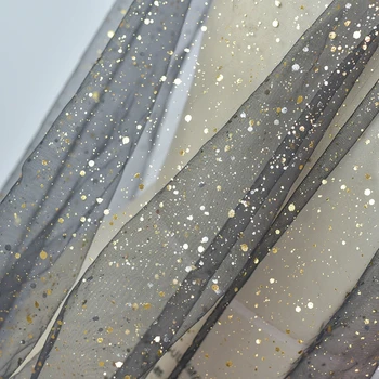 Multi-Krāsu Karstā Pulveris Bronzas Izšuvumi Mežģīņu Audums Acs Kāzu Kleita Roku darbs DIY Zelta Audumu Dizainers