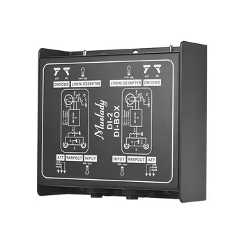 Muslady DI-2 Professional Dual-Channel Pasīvās DI-Box Tiešās Iesmidzināšanas Audio Box Līdzsvarotu & Disbalansu Signāla Pārveidotājs