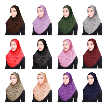 Musulmaņu Headscarves Instant Šalles viengabala Amira Hijab Islāma Galvas Apmetni Vilkt uz Cepures Ready-to-Wear