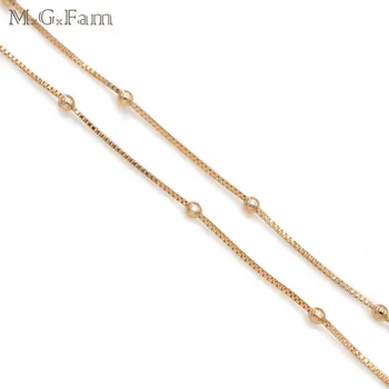 MxGxFam (45 cm*2mm) Modes Mazu Lodziņu Ar Pērlītēm Ķēde, Kaklarota Sievietēm 18 Zelta Krāsu, Svina un Niķeļa Bezmaksas
