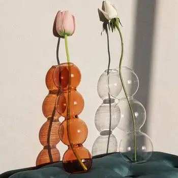Mājas Apdare Stikla Vāze Telpu Dekorēšana Puķu Pods Mūsdienu Color Crystal Caurspīdīga Hidroponiskas Augu Ziedu Kārtošanas Māksla
