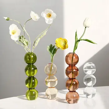 Mājas Apdare Stikla Vāze Telpu Dekorēšana Puķu Pods Mūsdienu Color Crystal Caurspīdīga Hidroponiskas Augu Ziedu Kārtošanas Māksla