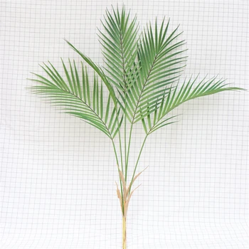 Mākslīgā lapas palmu apstādījumi mājas dzīvojamā istabā, kāzu dekorēšana džungļu puse dekori plantas artificiales