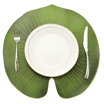 Mākslīgā Lotus Leaf Virtuves Placemat Izolācijas Paklājs Viegls, Izturīgs Bļoda Anti-Slip Galda Dekori Augstas kvalitātes Placemat