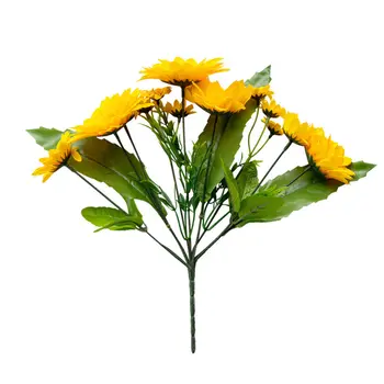 Mākslīgā Zīda Ziedu Saulespuķu Pušķis Daisy Home Dārza Kāzu Galda DIY Imitācijas Dekoratīvā Ziedi Accessorie Augu