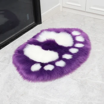 Mākslīgās Kažokādas paklāju pēdas doormat gultas grīdas paklājs ērti Plīša sega, mīksts vilnas paklāju mat multi krāsu