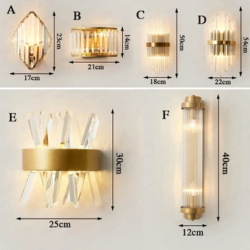 Mūsdienu Golden Crystal LED Sienas Apgaismojuma LED Vannas istabas Lampas, Gultas Sienas Sconce Par Guļamistabā, viesistabā, Gaismas Ķermeņi,