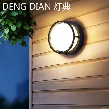 Mūsdienu LED Dārza sienas gaismas ūdensizturīgs alumīnija sienas lampas āra balkonu lievenis gaismas kārtas eju lampas 12W DATORA difuzoru AC220V