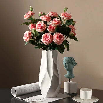 Mūsdienu minimālisma keramikas vāze mājas dekorēšana dzīvojamā istaba ziedu vāze apdare amatniecības ziedu vāze mājas apdare