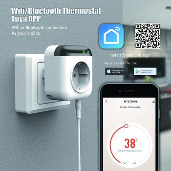 Nashone Wifi termostats Smart Temperatūras Kontroles Sistēma Tuya Temperatūras Sensors 220V ES Termometrs Savienojumu, Alexa, Google Home