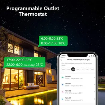 Nashone Wifi termostats Smart Temperatūras Kontroles Sistēma Tuya Temperatūras Sensors 220V ES Termometrs Savienojumu, Alexa, Google Home