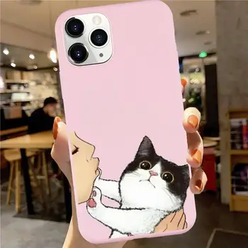 Nav skūpsts Mans Kaķis gudrs kaķis Telefonu Gadījumā Konfektes Krāsu iPhone 6 7 8 11 12 s mini pro X XS XR MAX Plus