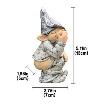 Nerātns Dārza Gnome Statujas Elf Pooping, Kas Imitē Statuetes Pelējuma Mājas Pagalmā Āra Dekoru Miniatūras Smieklīgi Spilgti Rotājumi