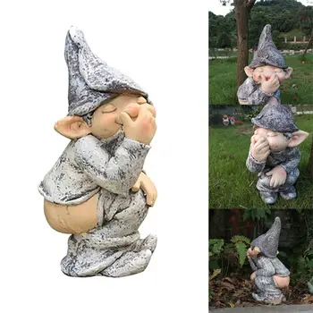 Nerātns Dārza Gnome Statujas Elf Pooping, Kas Imitē Statuetes Pelējuma Mājas Pagalmā Āra Dekoru Miniatūras Smieklīgi Spilgti Rotājumi