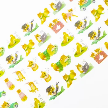 Nerātns Shiba Inu Washi Lentu Uzstādītu DIY Biroja Kancelejas piederumi Maskēšanas Papīrs, Lentes DIY Dekoratīvās Albums Uzlīmes Lapiņas 1GB