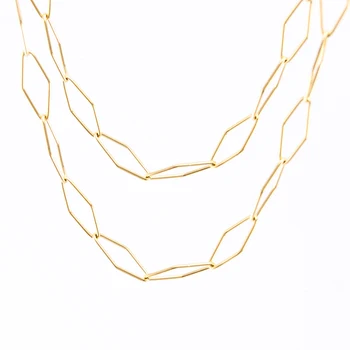 Nerūsējošā Tērauda Pārdot metru kvadrātu Unikāla kaklarota sievietēm rhombus šarnīrķēdes nr. aizdare sudraba/zelta krāsā Vīriešu Rotaslietas collares