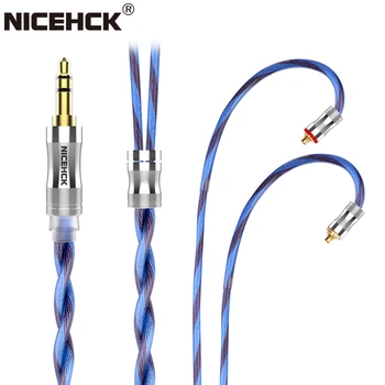 NiceHCK BlueIsland 5N Litz high-end OCC Silver Plated Koaksiālie Austiņu Kabeli 3.5/2.5/4.4 mm MMCX/QDC/2Pin ST-10S EBX21 Mojito