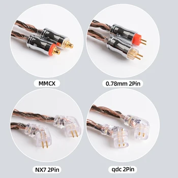 NiceHCK C24-6 Nomainīt Kabeli 24 Core Sudraba Pārklājumu Vara, Tīra Vara Stieples 3.5 mm/2,5 mm/4.4 mm MMCX/NX7/QDC/0.78 2Pin par ASX MK3