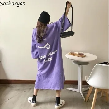 Nightgowns Sievietēm Ar Īsām Piedurknēm Vasaras Sleepwear Iespiesti Korejiešu Stilā, Moderns Ulzzang Lielgabarīta Gadījuma Elegants Sieviešu Šiks Jaunas