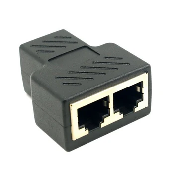 No 1 Līdz 2 Veidos RJ45 Sieviešu LAN Ethernet Tīkla Kabeli Sieviešu Sadalītāja Savienotāja Adapteri Portatīvo datoru Dokstacijas