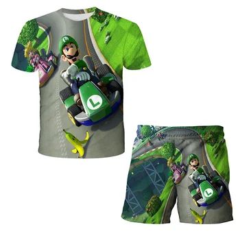 No 4 Līdz 14 Gadu Vecu Bērnu Zēnu Apģērbu Komplekti, Vasaras Pludmali, Valkāt Bērni Komplekti 2gab Īsām Piedurknēm Tshirts+Šorti Bērnu Zēns Apģērbs Bikses