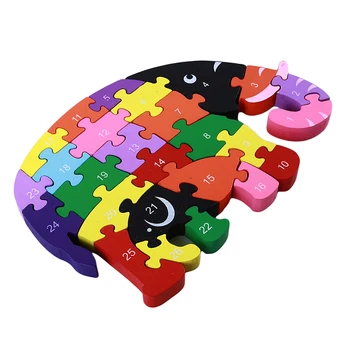 No burtiem un cipariem, Izglītības Koka Puzzle Rotaļlieta Bērniem, Koksnes Materiālu Puzzle Vilciena Vagona Rotaļlietas Bērniem Ziemassvētku Dāvanu