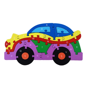 No burtiem un cipariem, Izglītības Koka Puzzle Rotaļlieta Bērniem, Koksnes Materiālu Puzzle Vilciena Vagona Rotaļlietas Bērniem Ziemassvētku Dāvanu