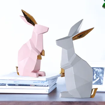 Nordic Style Ģeometriskā Origami Trusis Sveķu Amatniecības Dzīvnieku Ornamentiem Ieejas Dzīves Telpu Dekorēšana Mājas Dekoru Rotājumi Statuja