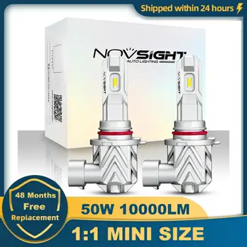 NOVSIGHT H4, H7 LED 1:1 Mini H1 H8, H11 HB3 HB4 9005 9006 Auto Lukturu Spuldzes 55W 10000LM Auto 12V 6000K White Led Miglas Lukturi