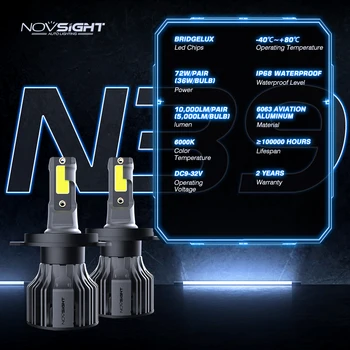 NOVSIGHT H4 Hi/Lo Staru, LED H7 Mini Automašīnas Lukturi H8, H11 LED HB3 HB4 9005 9006 H1, H3 9007 H13 880 881 12V Automašīnas Gaismas Miglas lukturi