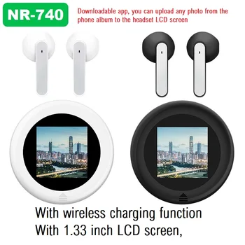NV-550 Augšupielādēt privātas fotogrāfijas Bezvadu Uzlādes LED Power Displejs TWS Bluetooth 5.1 Austiņas Bezvadu Austiņas Earbuds Austiņas