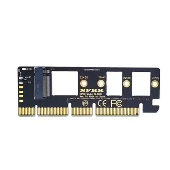NVMe M. 2 NGFF Adapteris SSD diska PCIe Karti M2 Taustiņu M Vadītāja, Ar Silikona Dzesēšanas Spilventiņu Cietā Diska Adapteri Atbalsta PCIe X1x4x16 Slots