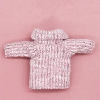 OB11 lelle kleita izmērs Molly Amerikāņu Kaklasaiti cūku Modes universāls augstu uzrullētu apkakli džemperis ziemas kažokā top baltā aprikožu krāsa
