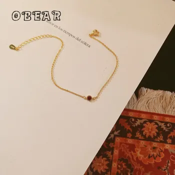 OBEAR 14k Nekustamā Gold Plating Japāņu Izsmalcinātu Ģeometriskā Zircon Aproce Sieviešu Modes Vienkāršu Jubileju Rotaslietas