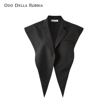 OddDellaRobbia 2021. gada Vasaras Modes Sieviešu Personības Matching Veste Streetwear Dzidri Krāsu, Elegants OLA Uzvalks Šalle Veste 1396