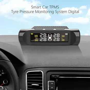 ODOMY Riepu Spiediena Ārējo Sensoru Auto TPMS Riepu Spiediena kontroles Sistēmu, Auto Drošības Signalizācijas Sistēmas Ciparu LCD Displejs