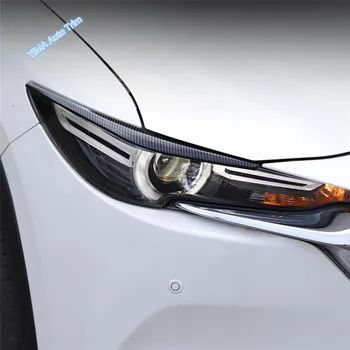 Oglekļa Šķiedras Stils Priekš Mazda CX-5 CX5 2017. - 2021. gadam Aizmugurējie Lukturi Uzacu / Galvas Lampas Plakstiņu Eyelashs / Gāzes Tvertnes Vāciņš Vāciņš Melns