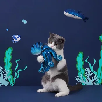 Okeāna zivis sērijas catnip rotaļlietas nodilumizturīga, bite izturīgs un spiedes self-hei, rotaļlietas, kaķu rotaļlietas interaktīvas laimīgs kaķis