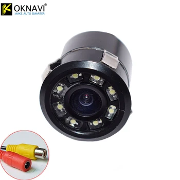 OKNAVI Automašīnu Atpakaļskata Kamera CCD Attēlu Reversā HD Atpakaļ uz Augšu Fotokameras Ūdensdrošs Nakts Redzamības ar 8 LED Gaismas, Parkošanās Kamera