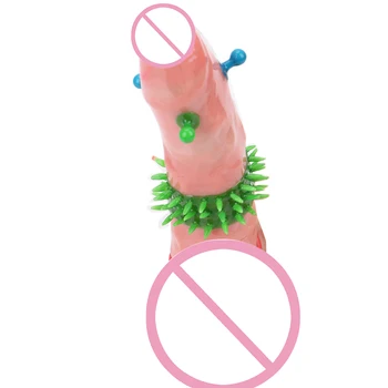 OLO 6pcs/komplekts Spike Stimulējot Prezervatīvu Dzimumlocekļa Uzmava G-Spot Maksts Drošu Kontracepciju Izlases Krāsu Pieaugušo Produkti Seksa Rotaļlietas Vīriešiem