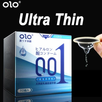 OLO Ultra-Plānas 001 hialuronskābe Prezervatīvu Aizkavēta Ilgstošu Prezervatīvi Cilvēks 10pcs Dabīgā Lateksa Gailis Piedurknēm Pieaugušo Intīmās Preces