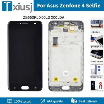 Original LCD Ekrāns Asus Zenfone 4 Selfie ZB553KL X00LD LCD Displejs, Touch Screen Digitizer Montāža Ar Rāmi Aizstāt