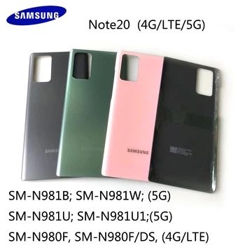 Oriģināls SAMSUNG Galaxy Note 20 N980 N981 Atpakaļ Gadījumā, ja Akumulatora Vāciņa Korpusa Vāka Aizmugures Durvju Gadījumā+Līmes+Objektīvs