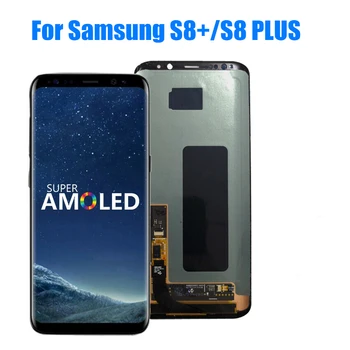 ORIĢINĀLS SUPER AMOLED defektu S8plus LCD SAMSUNG Galaxy S8 plus G955 G955F Displejs ar Touch Screen Digitizer Montāža